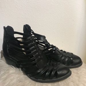 Black cutout shoes